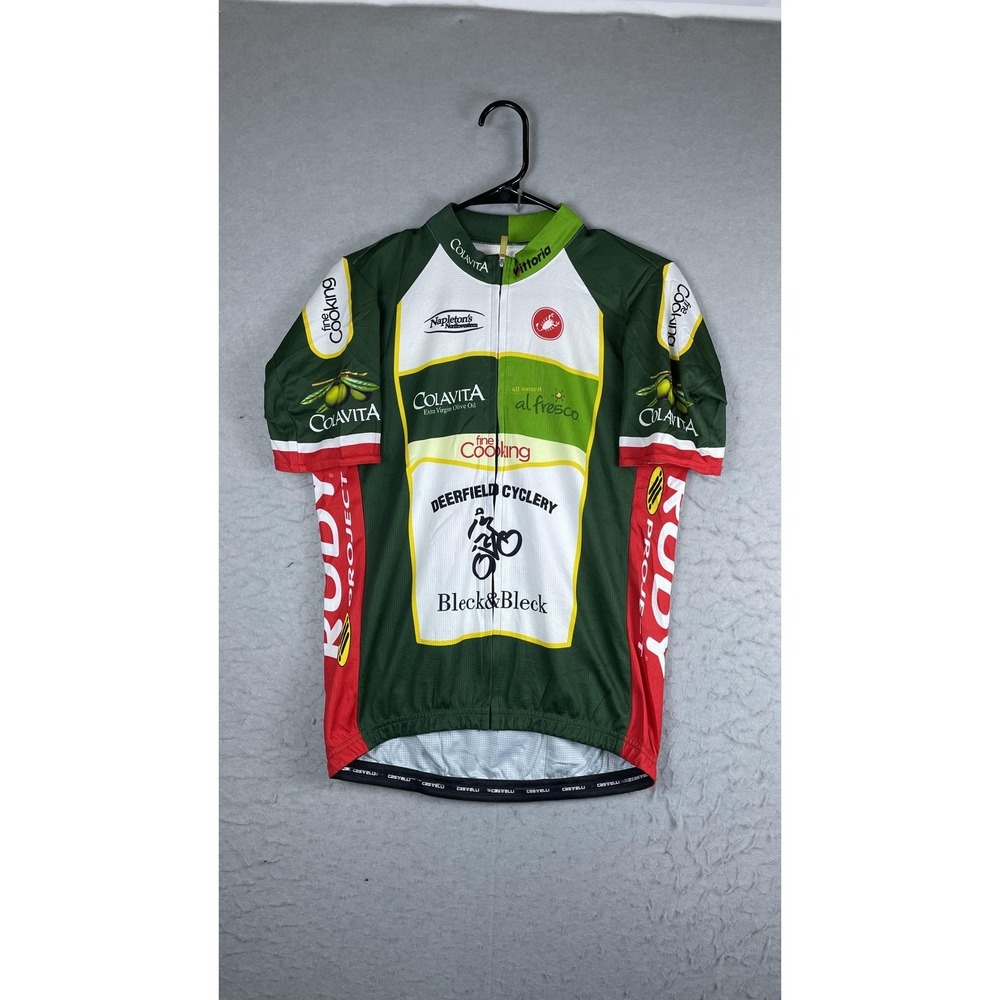 Castelli Colavita‎ Cycling Jersey Mens Large Green Full Zip Bike Shirt USA